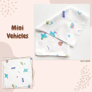 Handkerchief/Burp Cloths/Newborn/Infant/Baby/Pack of 5 pcs/Mini Vehicles/Multi
